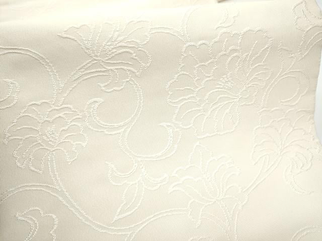 平和屋着物●爪掻き本綴れ 八寸名古屋帯 花唐草文 色無地 生成色 正絹 逸品 CABG6117hy