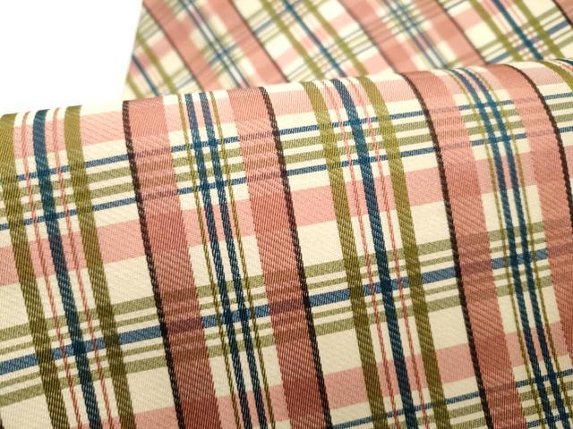 平和屋着物●全通柄 九寸名古屋帯 格子柄 正絹 逸品 CABG6128hy
