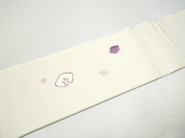 平和屋着物●塩瀬 つけ帯 ろうけつ染 舞梅文 正絹 逸品 CABG6141hy