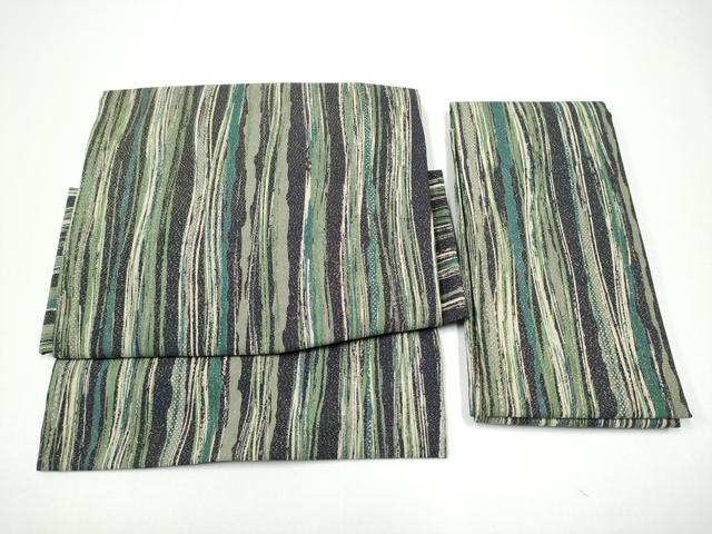 平和屋着物●つけ帯 霞文 金通し地 正絹 逸品 CABG6143hy