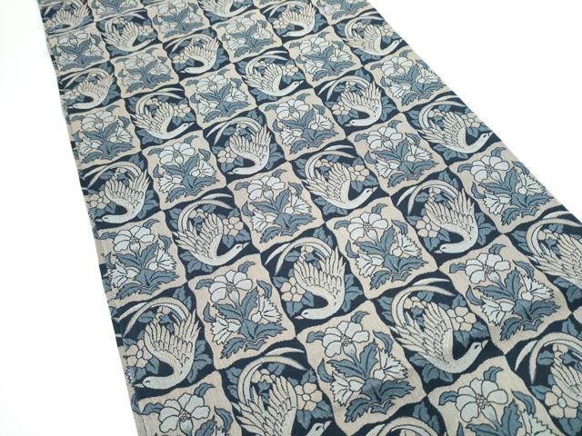 平和屋着物●全通柄袋帯 花鳥文 正絹 逸品 CABG6146hy