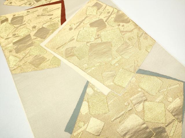 平和屋着物●西陣 川島織物 六通柄 本袋帯 色紙重ね文 金糸 正絹 逸品 CABG6149hy