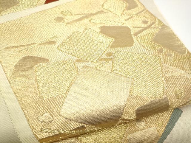 平和屋着物●西陣 川島織物 六通柄 本袋帯 色紙重ね文 金糸 正絹 逸品 CABG6149hy