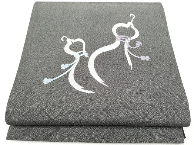 平和屋着物●太鼓柄袋帯 刺繍 瓢箪 鮫小紋柄 正絹 逸品 CABG6159hy
