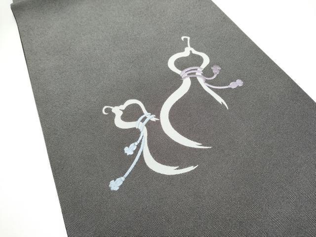 平和屋着物●太鼓柄袋帯 刺繍 瓢箪 鮫小紋柄 正絹 逸品 CABG6159hy
