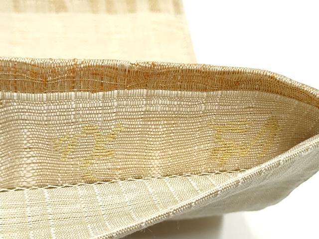 平和屋着物▽西陣 老舗 渡文謹製 手織 両面 太鼓柄袋帯 スリーシーズン 春夏秋 幾何学文様 金彩 正絹 逸品 CABG6161hy