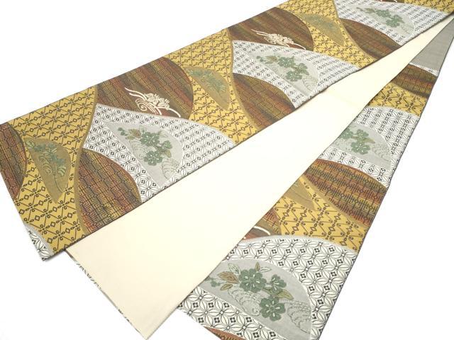 平和屋着物●博多織人 黒木織物 本場筑前博多帯 六通柄袋帯 古の美 金糸 証紙付き 正絹 逸品 CABG6162hy