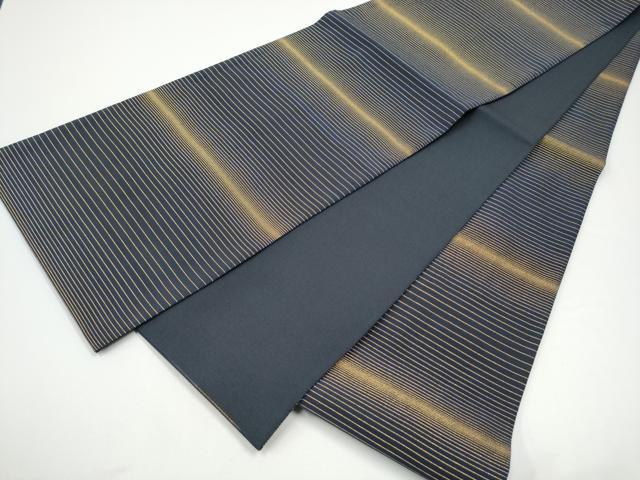 平和屋着物●全通柄袋帯 横段文 金糸 正絹 逸品 CABG6179hy