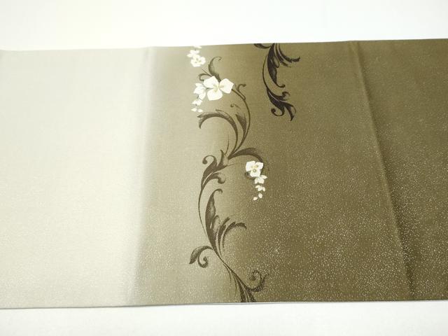平和屋着物●BANKAN わものや 太鼓柄袋帯 花唐草文 銀通し地 正絹 逸品 CABG6187hy