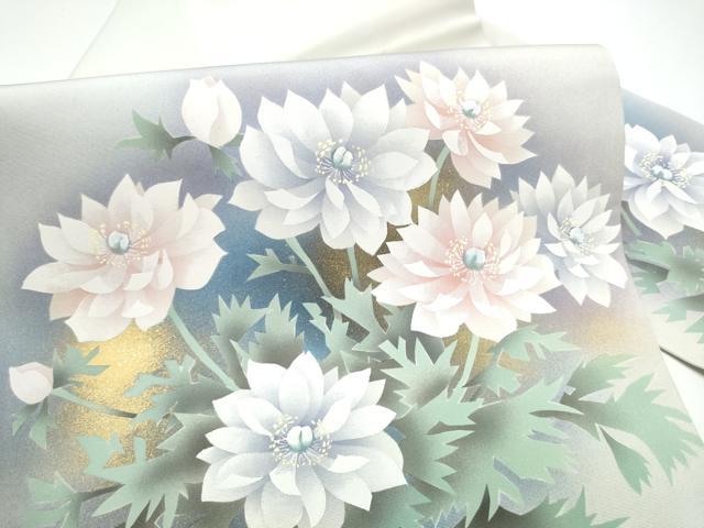 平和屋着物●九寸名古屋帯 枝花文 金彩 正絹 逸品 CABG6224hy