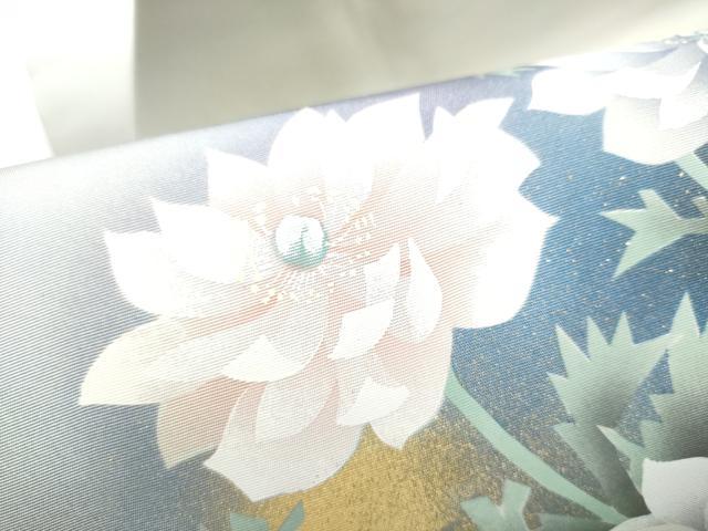 平和屋着物●九寸名古屋帯 枝花文 金彩 正絹 逸品 CABG6224hy