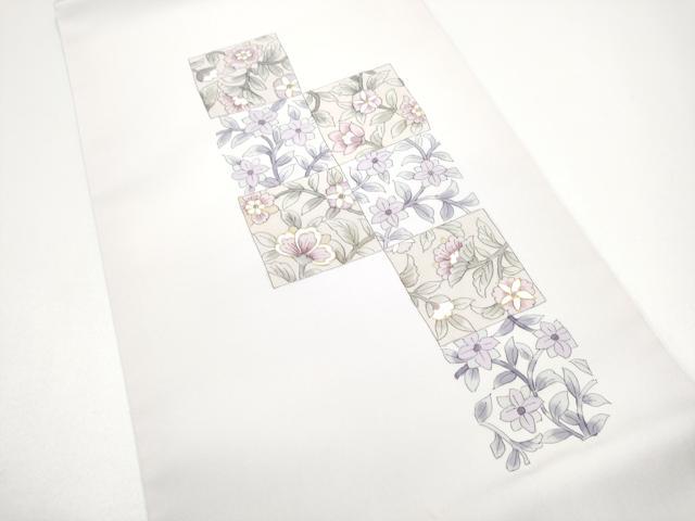 平和屋着物●塩瀬 九寸開き名古屋帯 作家物 枝花文 金彩 正絹 逸品 CABG6246hy