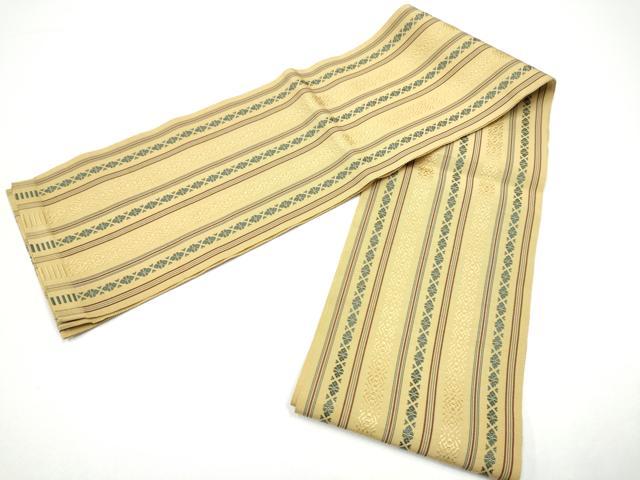 平和屋着物●本場筑前博多織 半幅帯 献上 一重帯 正絹 逸品 CABG6269hy