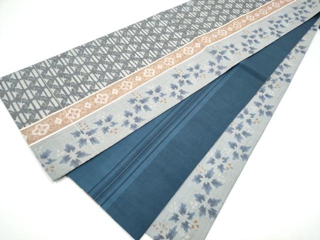 平和屋着物●両面 全通柄袋帯 結城紬 結織苑 吉祥花文 正絹 逸品 CABG6283hy