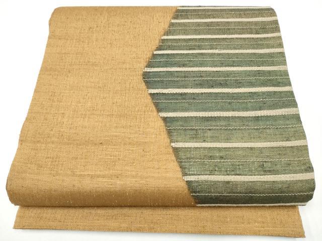 平和屋着物▽太鼓柄袋帯 スリーシーズン 春夏秋 紬地 横段文 正絹 逸品 CABG6297hy