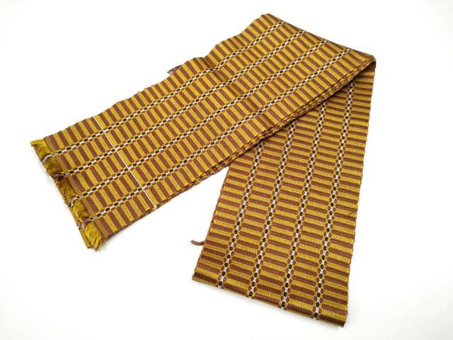 平和屋着物●本場黄八丈 紬 両面 半幅帯 正絹 逸品 CABG6323hy