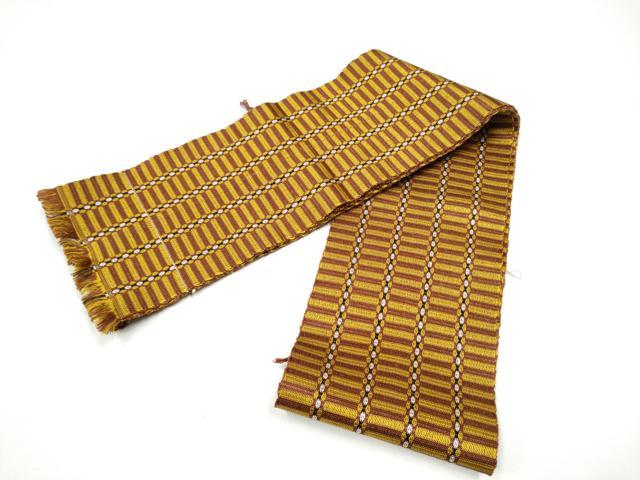 平和屋着物●本場黄八丈 紬 両面 半幅帯 正絹 逸品 CABG6323hy