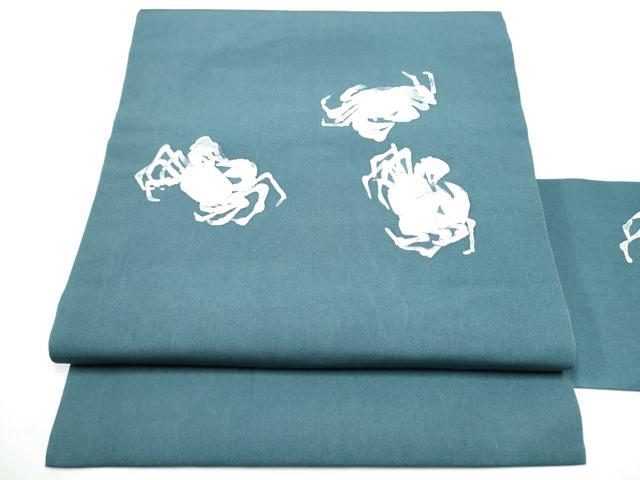 平和屋着物●九寸名古屋帯 手描き 蟹 正絹 逸品 CABG6394hy