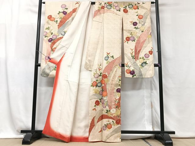 平和屋着物■豪華振袖 刺繍 草花文 金彩 正絹 逸品 CABG6415xe