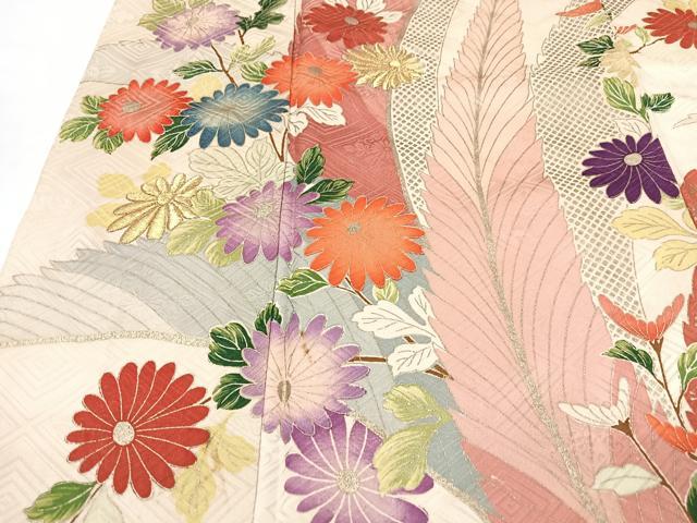 平和屋着物■豪華振袖 刺繍 草花文 金彩 正絹 逸品 CABG6415xe