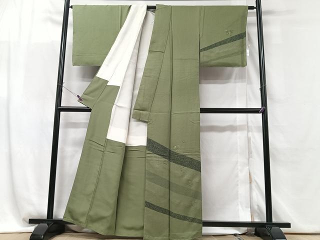 平和屋着物■訪問着 刺繍 草花文 正絹 逸品 未使用 CABG6421xe