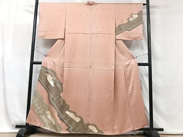 平和屋着物■訪問着 刺繍 絞り 草花文 正絹 逸品 未使用 CABG6429xe