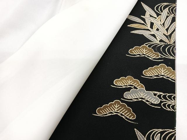 平和屋着物■豪華黒留袖 飛鶴松梅文 暈し染め 金彩 正絹 逸品 CABG6430xe