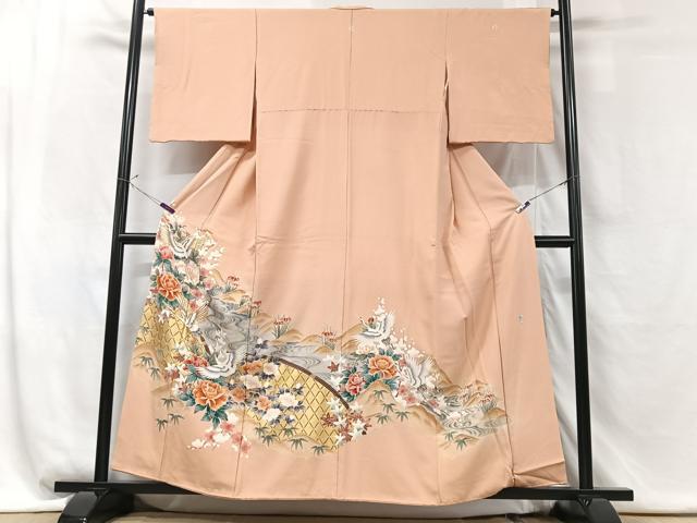平和屋着物■豪華色留袖 作家物 花鳥文 金彩 正絹 逸品 CABG6444xe