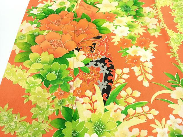 平和屋着物■豪華振袖 駒刺繍 草花文 金糸 正絹 逸品 CABG6452xe