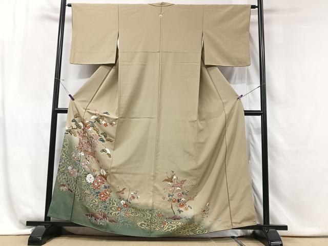 平和屋着物■豪華色留袖 御所車花鳥文 暈し染め 金彩 正絹 逸品 CABG6455xe