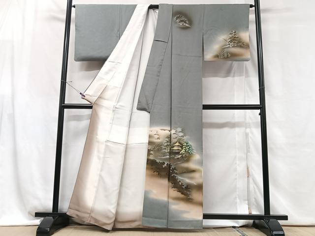 平和屋着物■訪問着 風景文 暈し染め 金彩 正絹 逸品 CABG6458xe