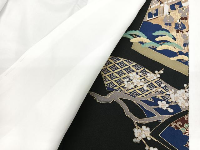 平和屋着物■豪華黒留袖 駒刺繍 人物風景文 金彩 正絹 逸品 CABG6475xe