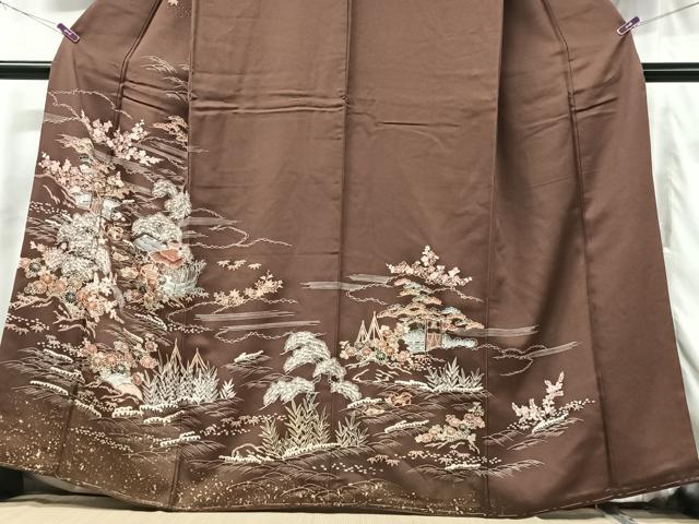 平和屋着物■訪問着 風景花鳥文 金彩 正絹 逸品 未使用 CABG6485xe