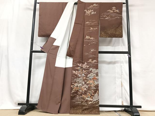 平和屋着物■訪問着 風景花鳥文 金彩 正絹 逸品 未使用 CABG6485xe