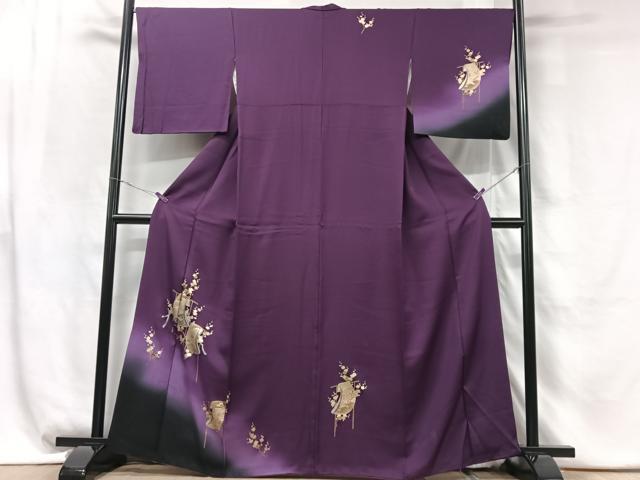 平和屋着物■訪問着 几帳枝花文 暈し染め 金彩 正絹 逸品 CABG6486xe