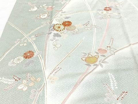 平和屋着物■訪問着 駒刺繍 枝花文 金彩 正絹 逸品 CABG6504xe