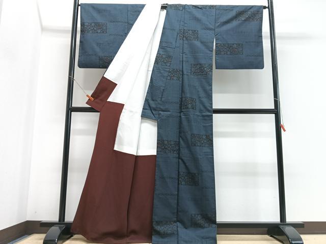 平和屋着物■本場大島紬 草花文 正絹 逸品 CABG6516xe