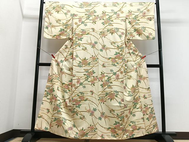 平和屋着物■小紋 草花文 洗える着物 CABG6525xe