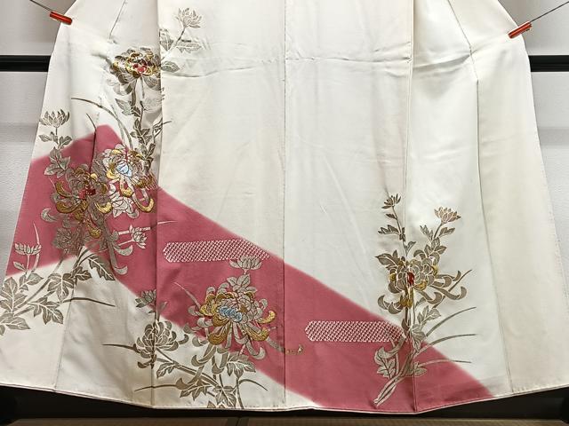 平和屋着物■訪問着 刺繍 乱菊 暈し染め 金銀彩 正絹 逸品 CABG6526xe