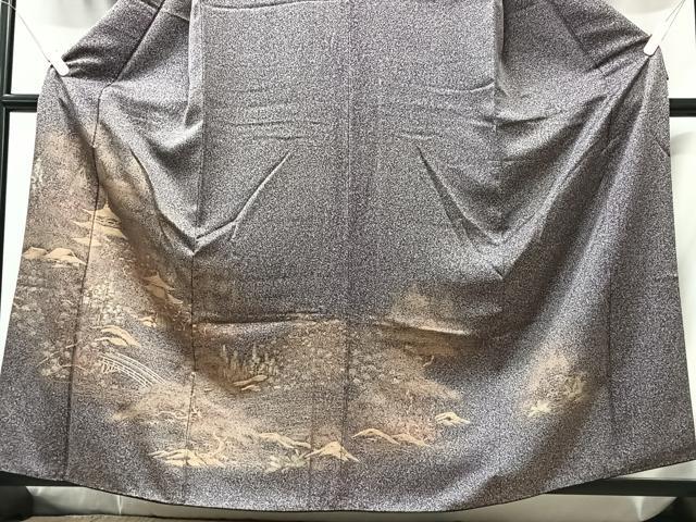 平和屋着物■訪問着 渡り橋風景文 たたき染め 金彩 正絹 逸品 CABG6536xe