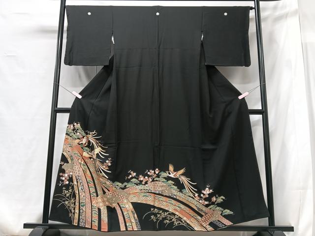 平和屋着物■豪華黒留袖 鳳凰短冊花文 金彩 正絹 逸品 CABG6539xe