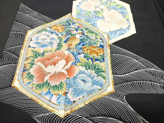 平和屋着物■豪華黒留袖 花鳥文 金彩 正絹 逸品 CABG6550xe