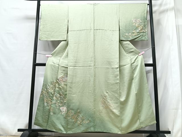 平和屋着物■訪問着 扇面草花文 暈し染め 金彩 正絹 逸品 CABG6554xe