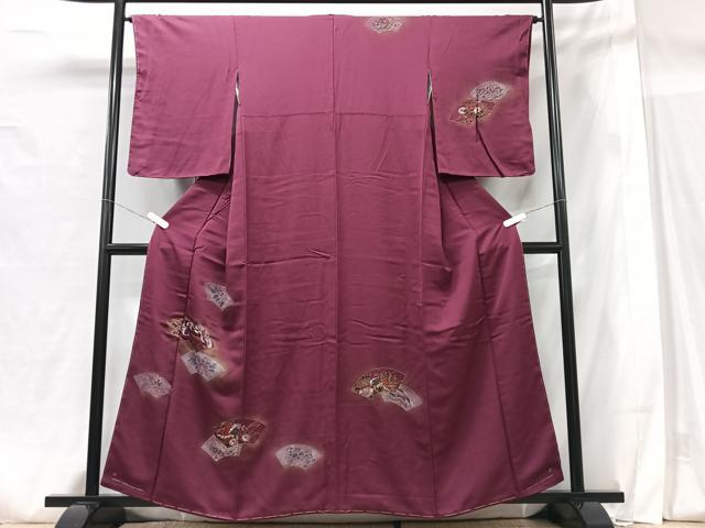 平和屋着物■訪問着 手描き 地紙花鳥文 暈し染め 金彩 正絹 逸品 CABG6562xe