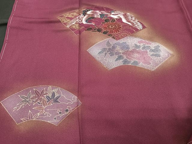 平和屋着物■訪問着 手描き 地紙花鳥文 暈し染め 金彩 正絹 逸品 CABG6562xe
