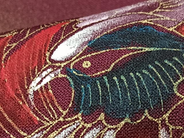 平和屋着物■訪問着 手描き 地紙花鳥文 暈し染め 金彩 正絹 逸品 CABG6562xe