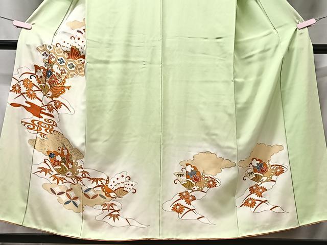 平和屋着物■訪問着 駒刺繍 舞蝶文 暈し染め 金彩 正絹 逸品 CABG6575xe