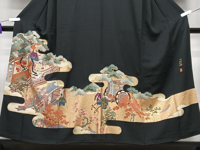 平和屋着物■豪華黒留袖 作家物 平安王朝特選模様 正絹 逸品 CABG6577xe