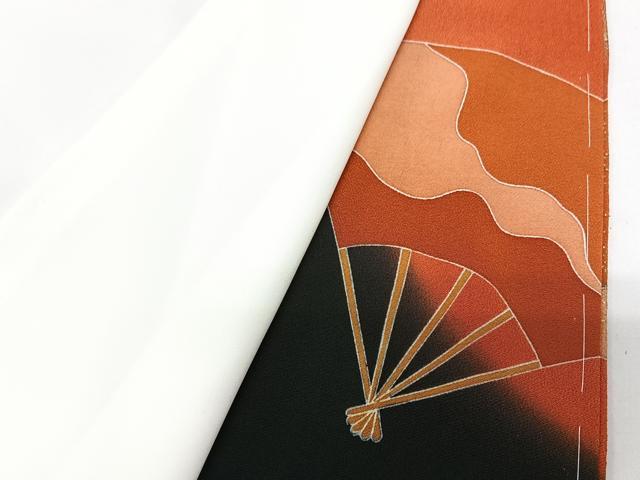 平和屋着物■豪華黒留袖 作家物 扇面御所車花文 暈し染め 金彩 正絹 逸品 CABG6578xe