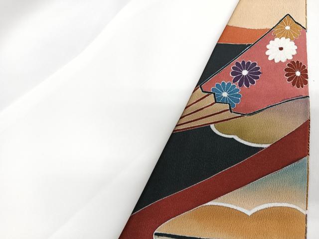 平和屋着物■豪華黒留袖 擦過物 駒刺繍 扇面吉祥花文 金彩 正絹 逸品 CABG6603xe